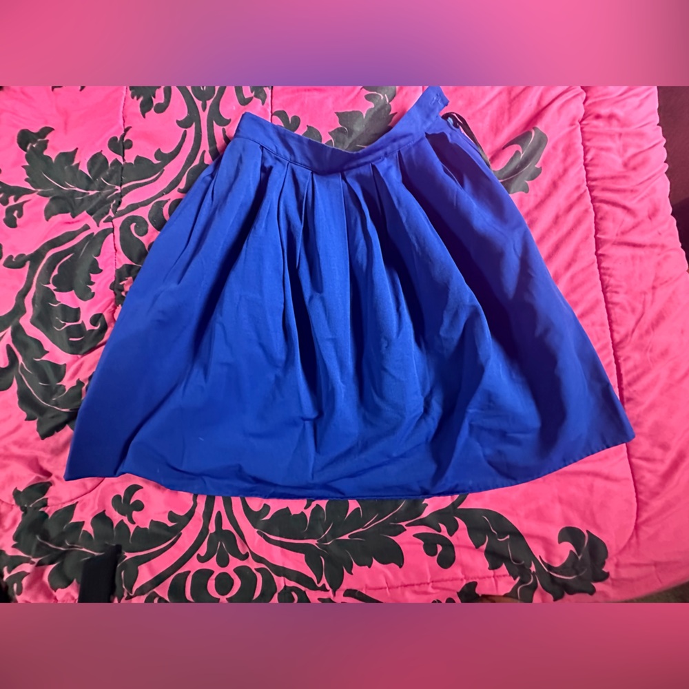 High Waist A-line Classy Vintage Spirited Swing Skirt Blue Size L BP154-3